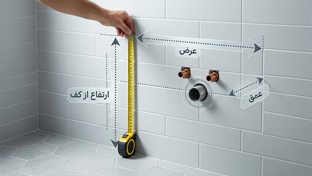اندازه‌گیری ارتفاع مناسب برای نصب روشویی