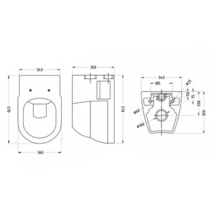 توالت فرنگی دیواری آکوا از برند سینا چینی