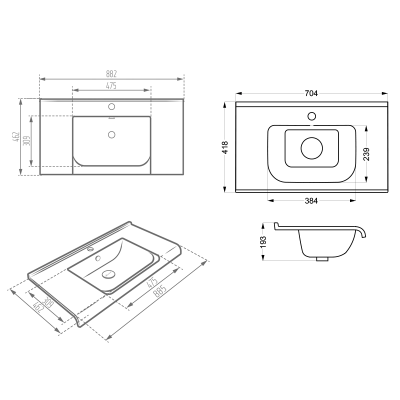 کاسه روشویی روکابینتی با کیفیت بالا