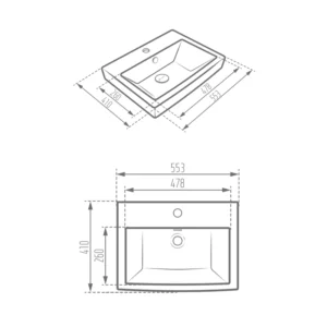 کاسه روشویی روکابینتی با کیفیت بالا