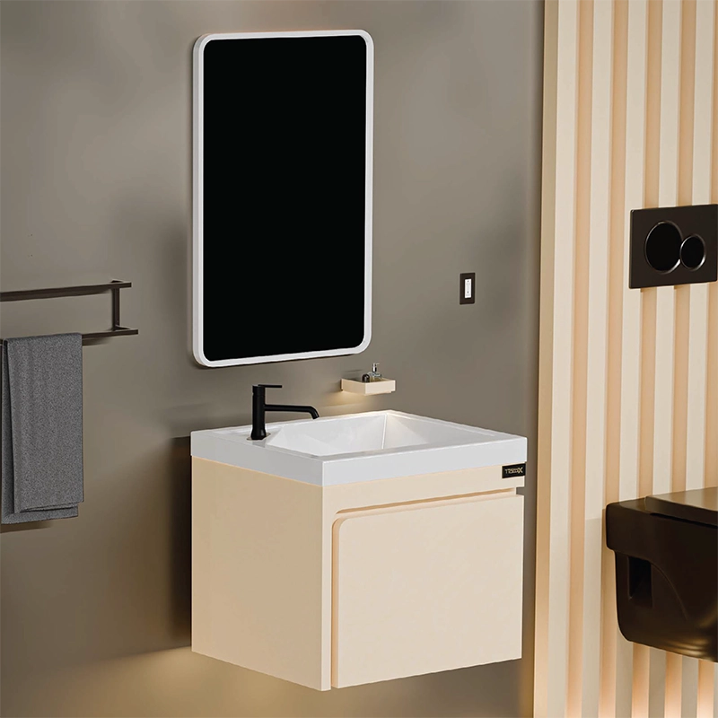 فولست روشویی کابینتی همراه با آینه قابدار