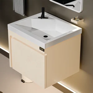 فولست روشویی کابینتی همراه با آینه قابدار