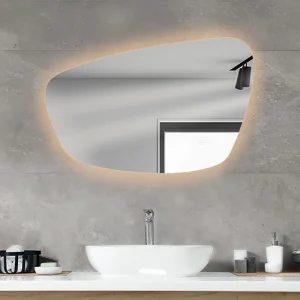 آینه دفرمه بک‌لایت مدل Form31 با نور پس‌زمینه LED مناسب حمام و سرویس بهداشتی