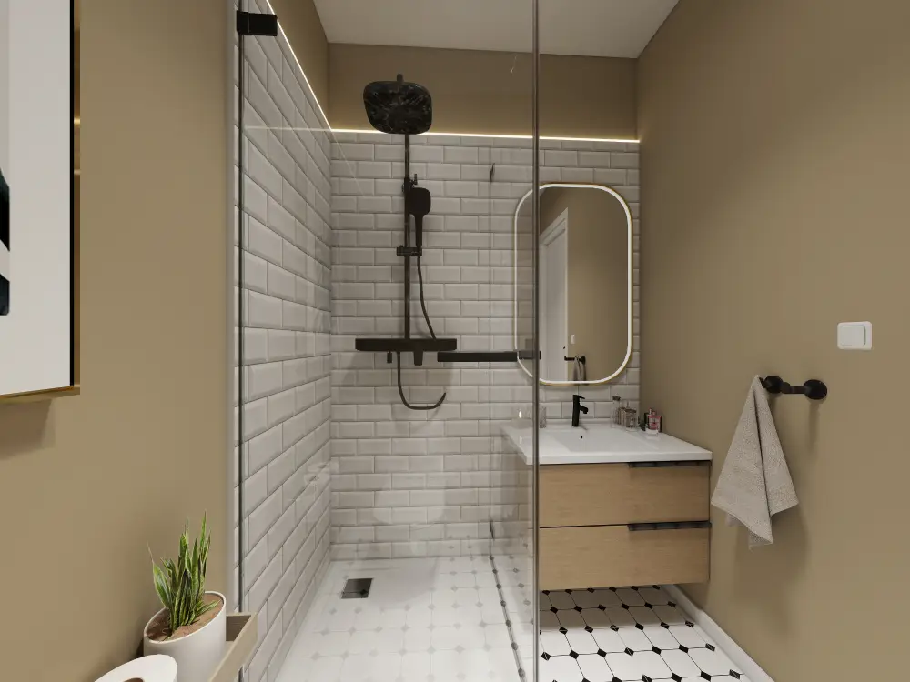 استفاده از کابینت روشویی دیواری برای حمام کوچک و مدرن