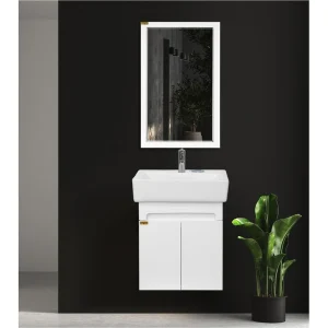 ست روشویی کابینتی ماهان کابین مدل 332،مجموعه آینه،کابینت و باکس برای وسایل روزمره.